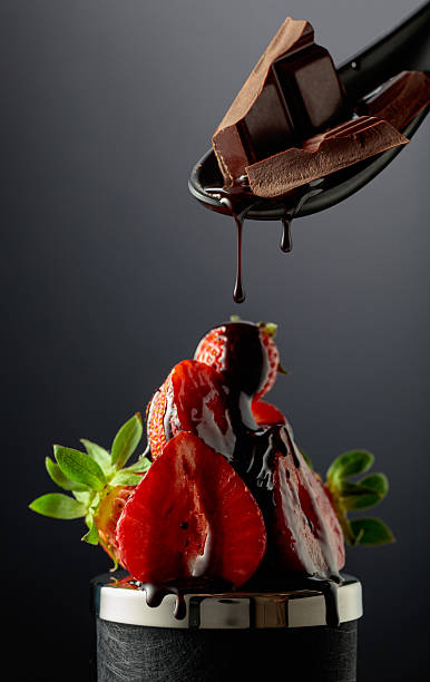 istock Fresh strawberries and melted dark chocolate. 2217845558