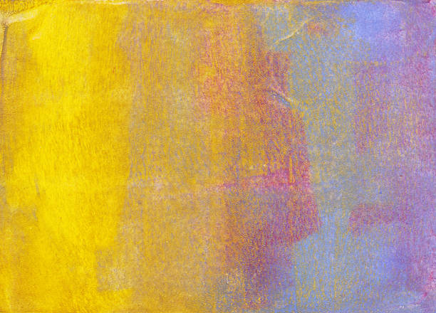 Hand painted abstract acrylic background with shades of purple and yellow.