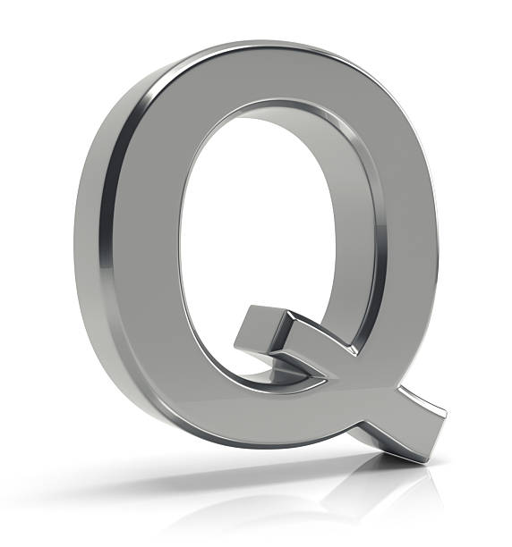 istock Q letter 3d render. Silver letter Q isolated on white background. 2217851080