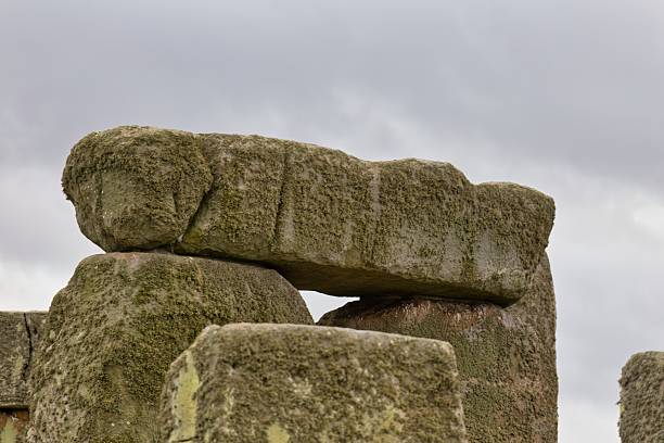 Large, weathered stones form part of an ancient structure at Stonehenge - Wiltshire - Great Britain