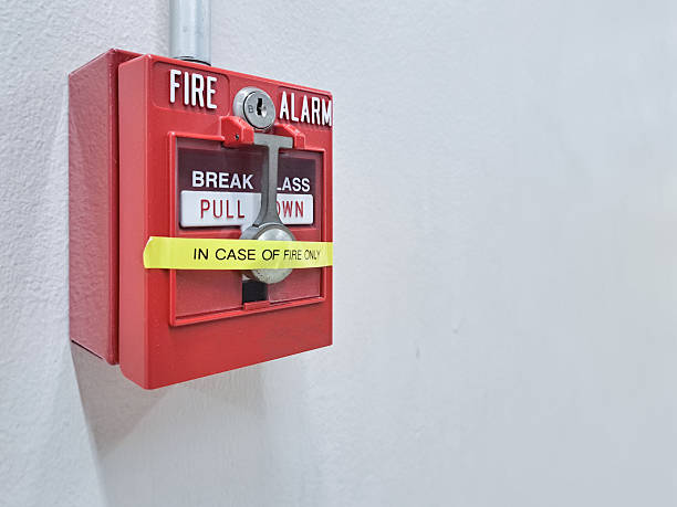 istock Fire alarm on the wall. Safety building system.Fire Alarm Signal on Brick wall. Fire security 2217872474