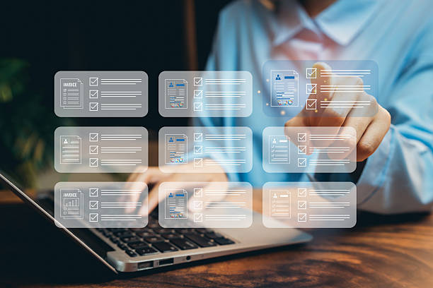 istock Digital Checklist concept. Business Professional Organizing Tasks with Laptop and Digital Checklist Interface for Productivity Enhancement 2217874540