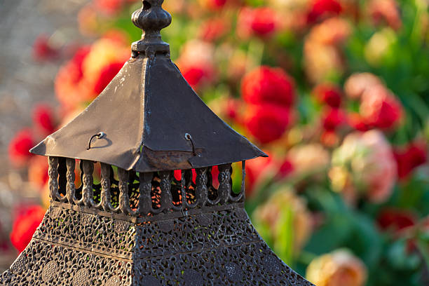 Streetlights and flowers