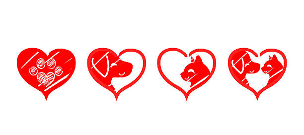 istock Red Pet Logo Dog and Cat Care Cartoon Vector Illustration 2217884652