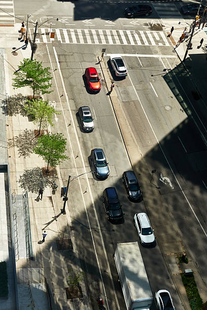 istock High angle view of city street 2217896062