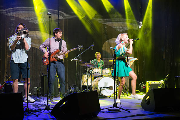 istock Rock band playing at the concert 2217896135