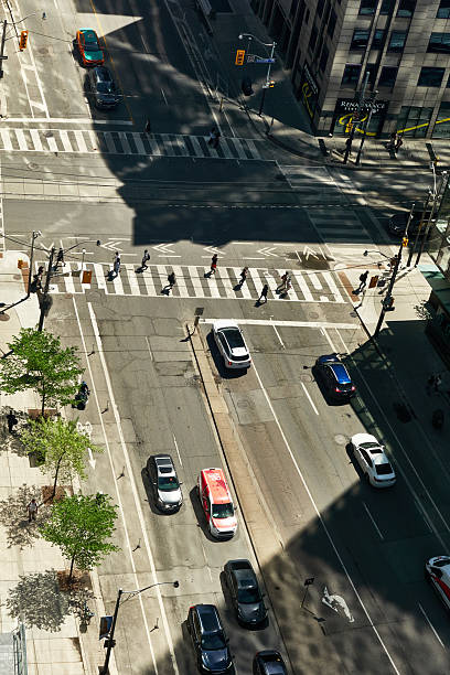 istock High angle view of city street 2217897013
