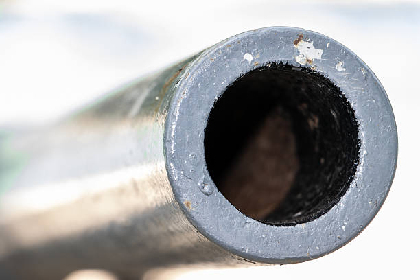 istock The barrel of the cannon aims front 2217912571