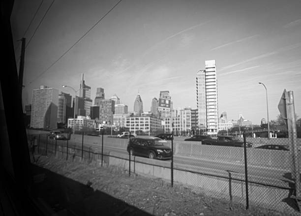 Philadelphia, Pennsylvania: Vertical aerial view of Philly skyline with Libery Place skyscraper at the back