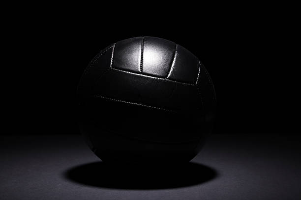 istock Dark volleyball on a dark background, with space for your text 2217916768