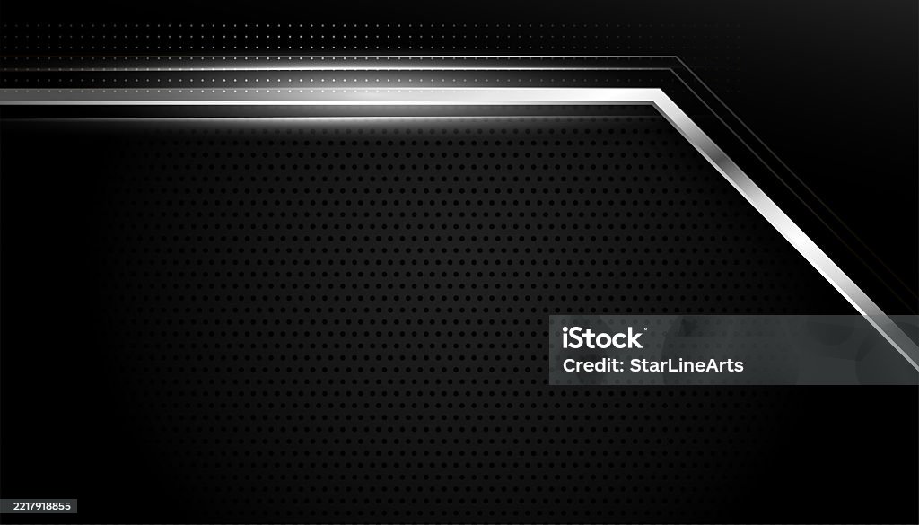 Silverdeometry Background Modern Silver Geometric Line On Dark Black Backdrop Design Stock ...