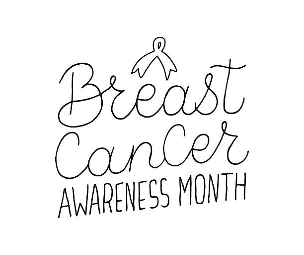 istock Breast Cancer Awareness Month calligraphy banner design on white background. Handwritten words. Hand drawn black lettering. Text banner poster card. 2217919356