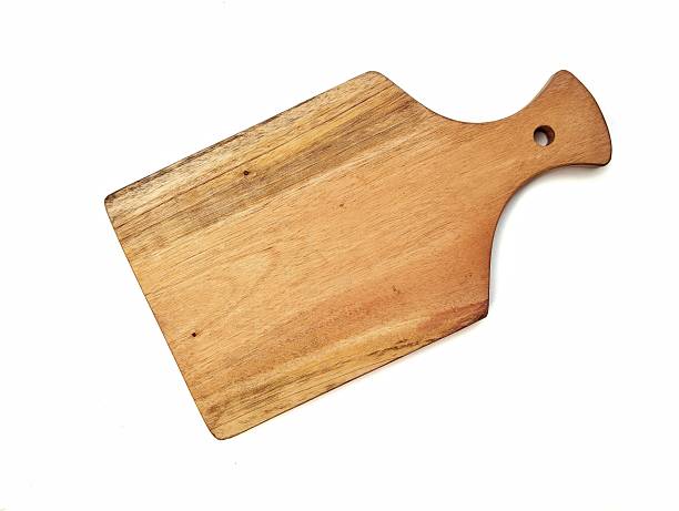 istock Wooden cutting board isolated on white background 2217927272