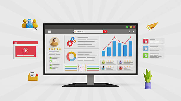 istock KPI dashboard, digital marketing analysis, sales and operations, business data analytics and growth chart. Business planning strategy dashboard and  market research on computer screen. 3D illustration 2217927286