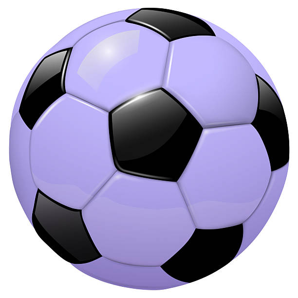 istock soccer ball 3D icon isolated, purple black. 2217947319