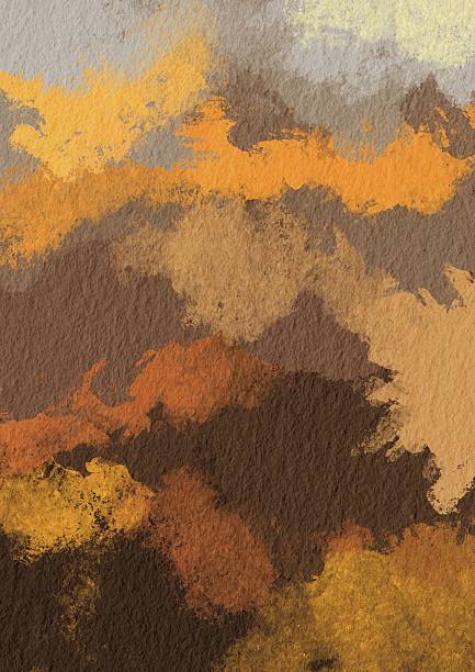 istock Brown clay and dark brown paint on paper illustration for decoration on primitive art and art crafted. 2217952542