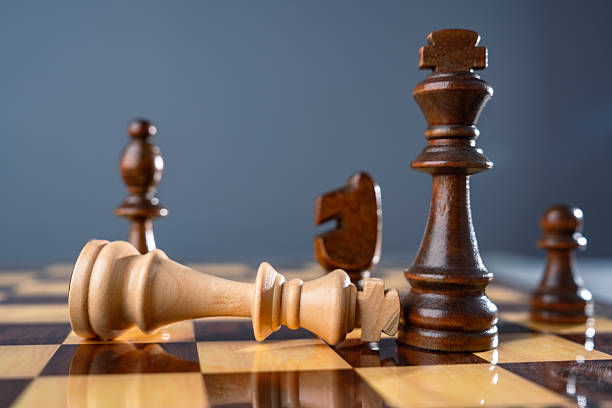 istock Chessboard and chess pieces. Strategy game 2217955989