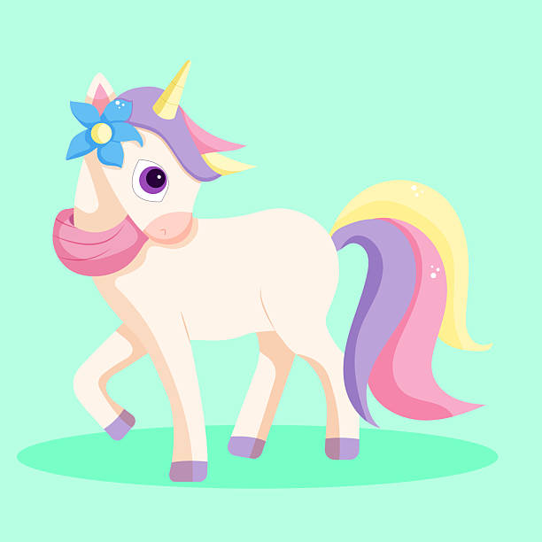 istock Cute character of funny happy magical unicorn. Isolated vector illustration 2217956201