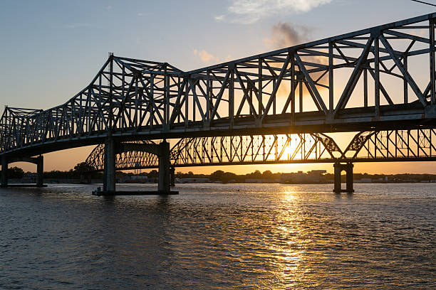 istock Silhouette of Metal Bridge at Sunset 2217957562