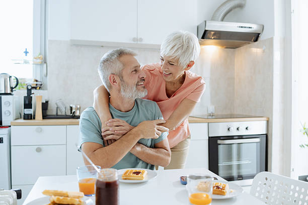 istock Smiling senior couple at home 2217957730