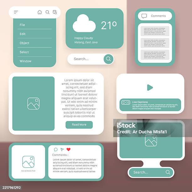 Module Menu Moden Web Ui Modern Web Ui Kit With Widgets And Interface Elements Stock ...