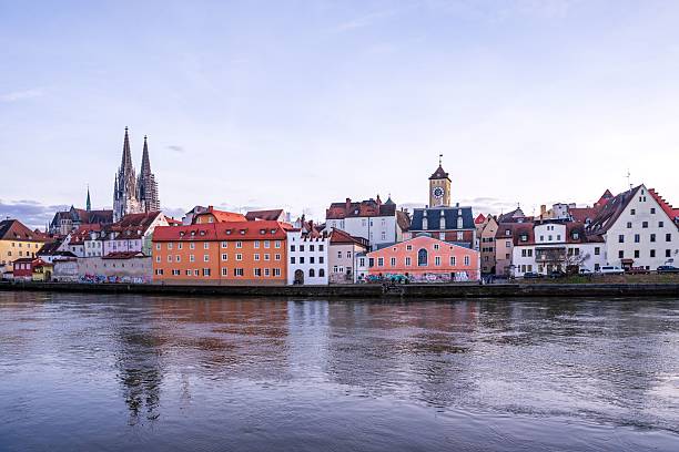 istock Regensburg's historic architecture by the Danube River. 2217962923