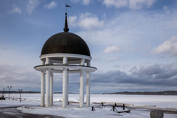 Rotunda Pavilion on the embankment of Lake Onega in Petrozavodsk, Russia