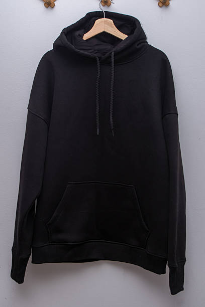 istock Black hoodie. Hooded sweatshirt 2217973189