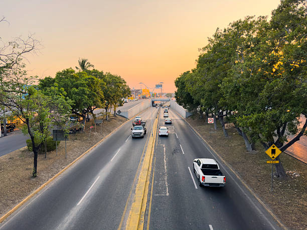Villahermosa cityscape at sunset as seen from Highway 180, Atasta neighborhood.