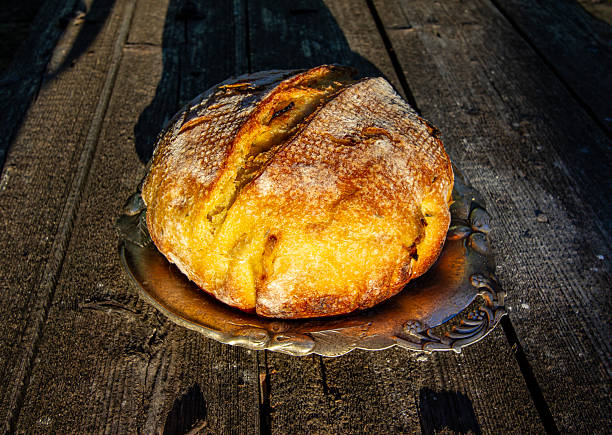 homemade sourdough bread with fried onions.