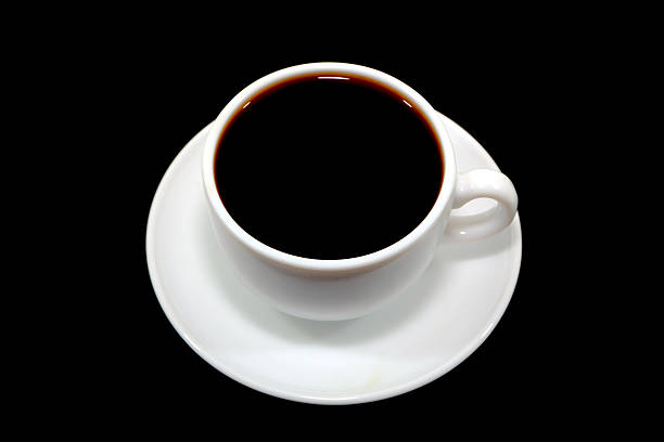 istock A cup of coffee on black background closeup view , morning routine concept 2217994804