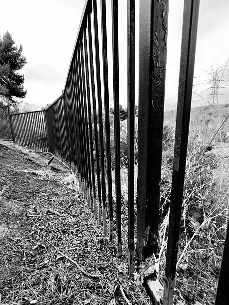 istock Along the Fence Line in Carlsbad, B&W 2217999965