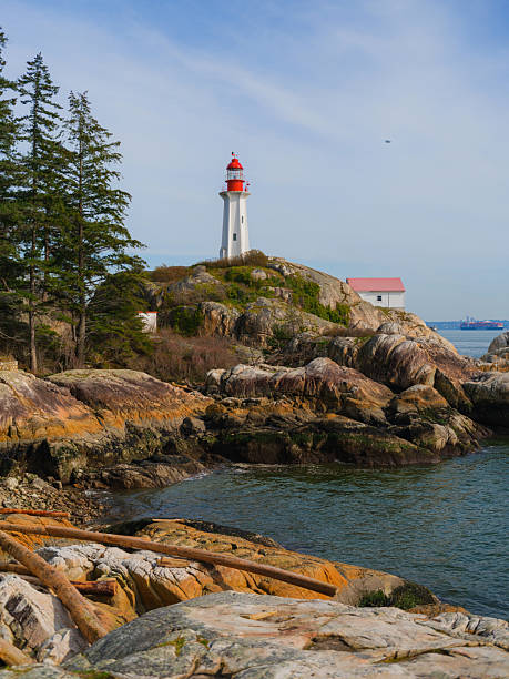 Scenic view of Lighthouse Park in Vancouver, Canada  on sunny day