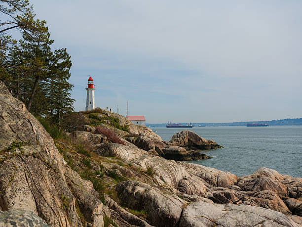 Scenic view of Lighthouse Park in Vancouver, Canada  on sunny day