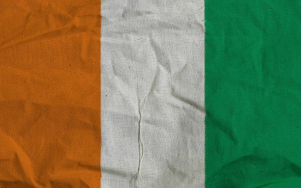 Ivory Coast national flag textile fabric waving