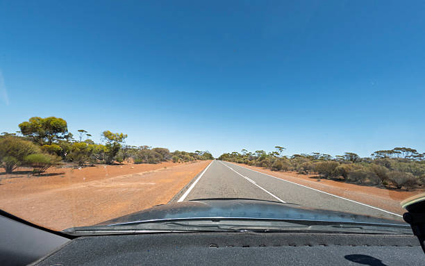 istock Eyre Highway Stretching Across the Nullarbor Plain - Iconic Outback Road in Remote South Australia 2218014400
