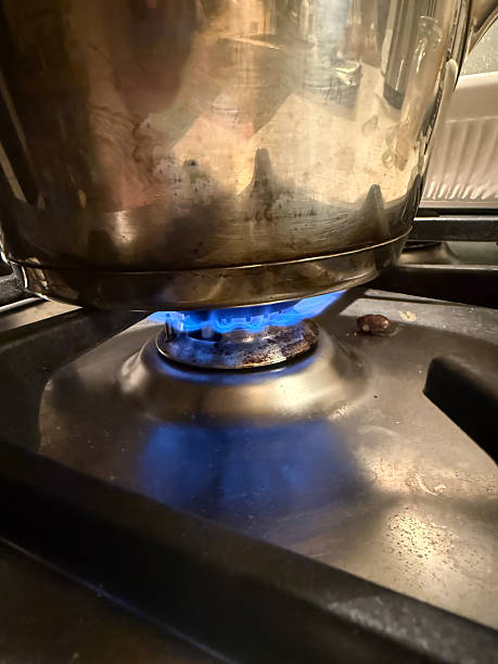 istock Boiling pot on a gas stove 2218017279