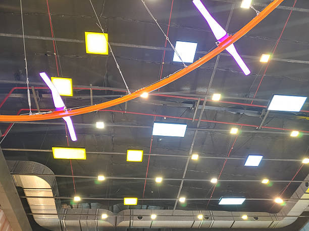 istock LED colorful lights and Ventilation system in shopping mall 2218026986