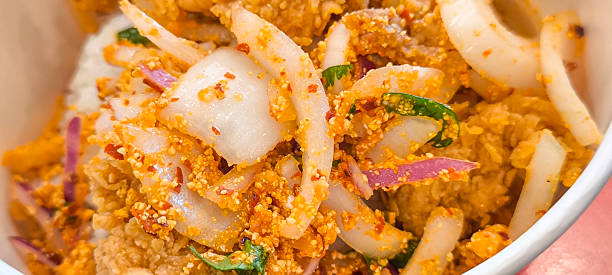 istock Spicy Thai Chicken Salad with Onions and Chili 2218027947