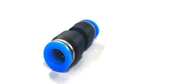 istock PU Connector 2 Ways Straight Black. PU Connector on white background 2218027988
