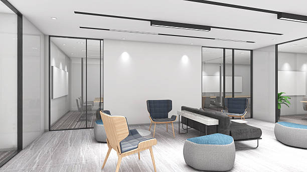 istock Office waiting areas and corridors in the building, office space,3d rendering 2218030715