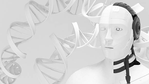 istock Humans and genetic research in science and technology ,Genetic engineering mechanisms modify the genetic code., 3D rendering 2218030966