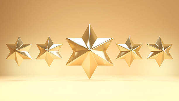 5-star quality ranking, satisfactory business results, performance ratings, 3D rendering