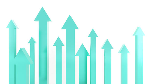istock light blue arrow forward on white background. Working together to move forward. Forward goal and mutual goal setting. ,3d rendering 2218030986