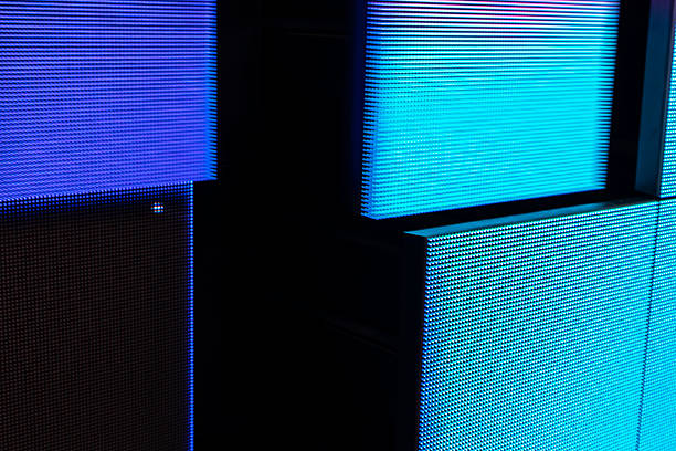 The display screen displays blue and black light in a square shape.