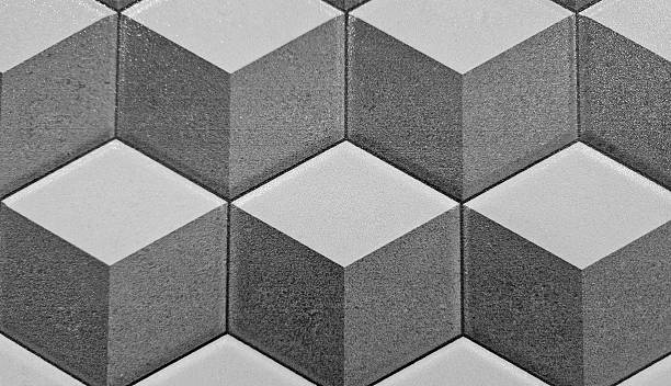 istock Seamless pattern of gray geometric shape wall or background. Grey tile floor. 2218034256