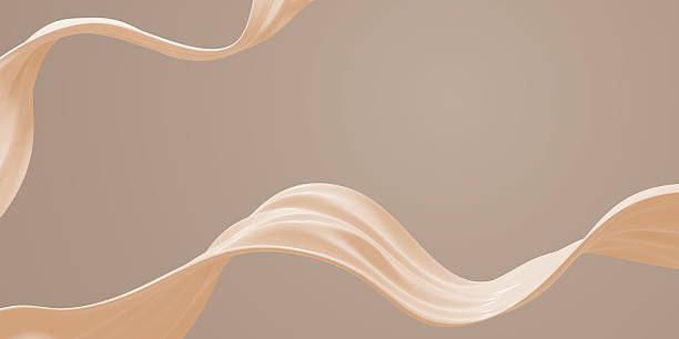 Liquid foundation or cosmetic cream on brown background with copy space 3D render