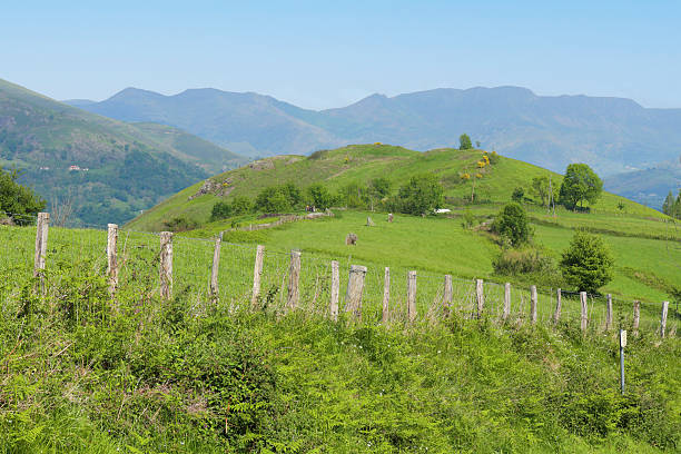 Pyrenees mountain landscape near Saint-Jean-Pied-de-Port (France).