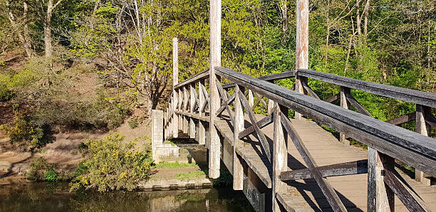 istock Wooden bridge Surrey footpath Guildford England 2218045614
