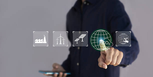 istock The carbon neutral concept reduces CO2 emissions, reducing global warming. Goal of net zero carbon emissions 2050 2218050908
